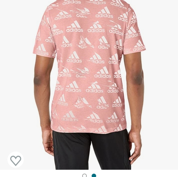 ADIDAS S/S ESSENTIALS BRAND LOVE AOP T-SHIRT WHITE PINK HE1791 LT Large 3X - Picture 2 of 9